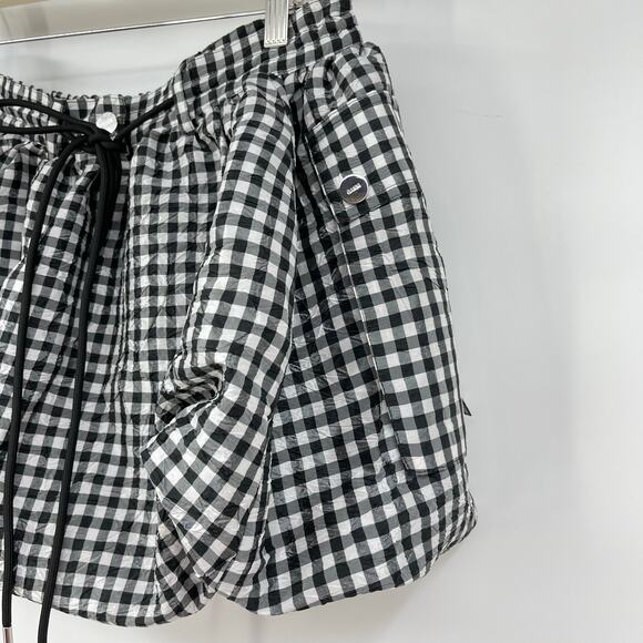 GANNI | NWT Check Mini Bubble Skirt in Black Gingham Taffeta 38 / US 6 - Picture 10 of 14
